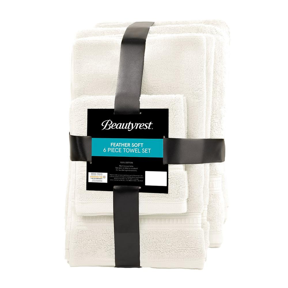 100% Cotton Feather Touch Antimicrobial Towel 6 Piece Set