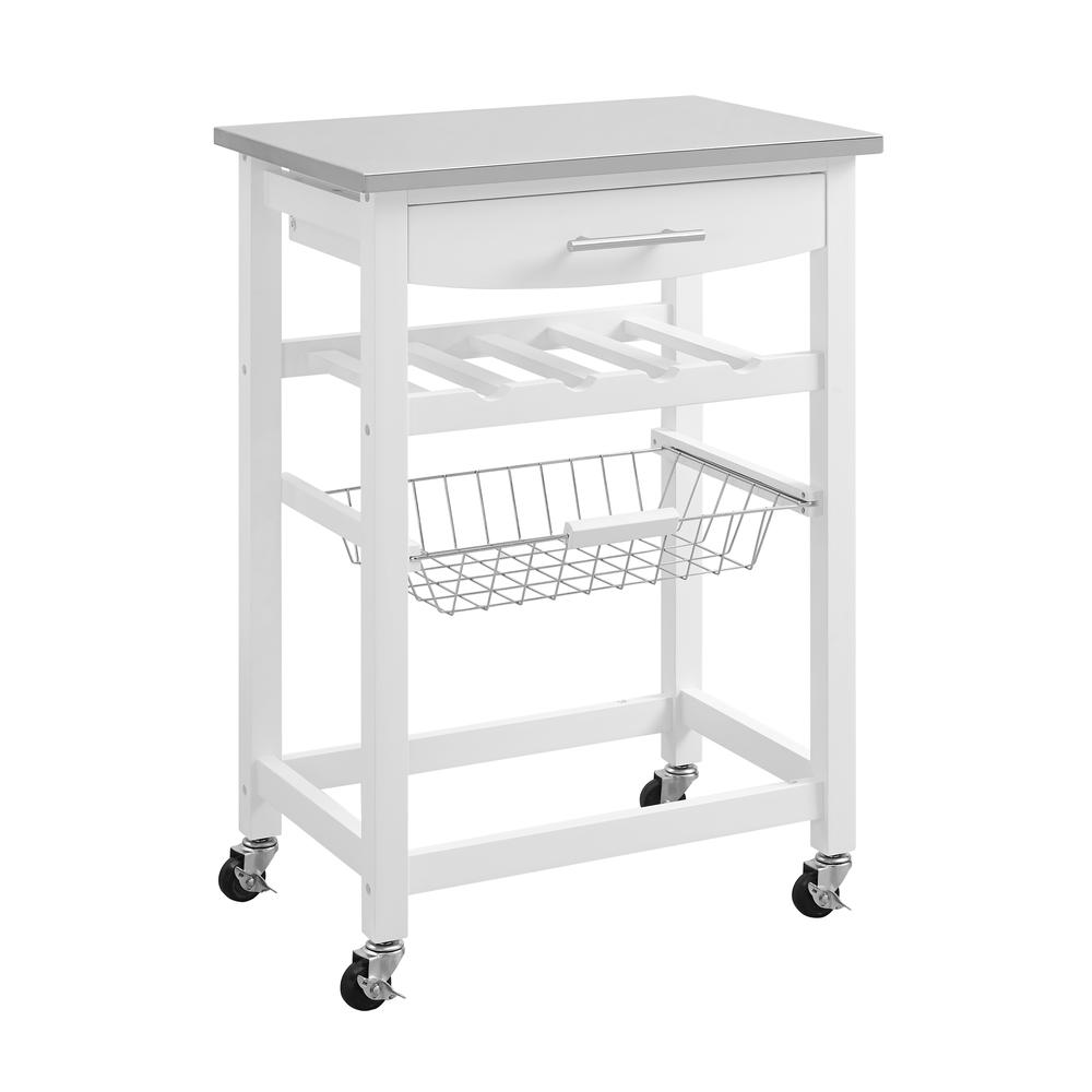 Clarke White Kitchen Cart