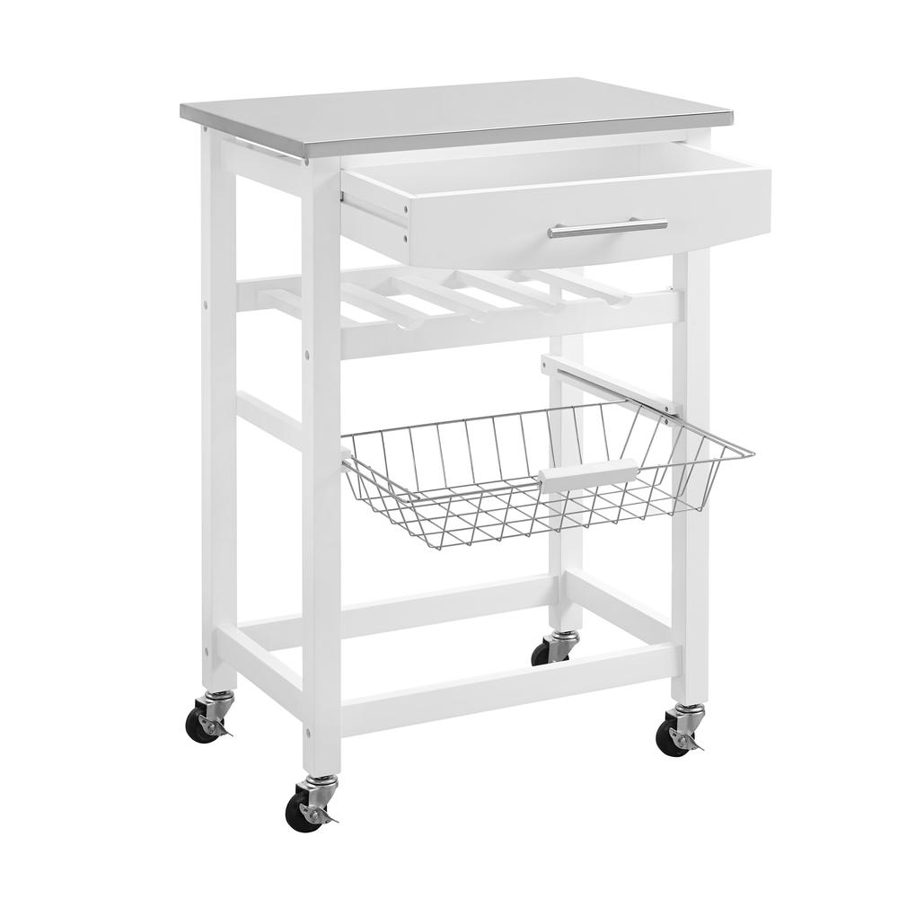 Clarke White Kitchen Cart