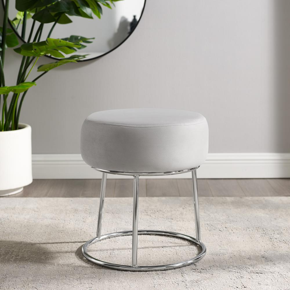 Bandi Accent Vanity Stool, Grey