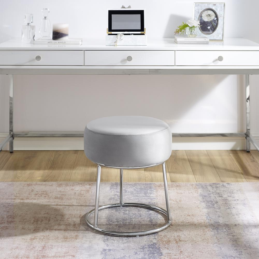 Bandi Accent Vanity Stool, Grey