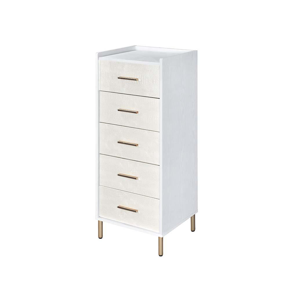 Myles White, Champagne & Gold Finish Jewelry Armoire