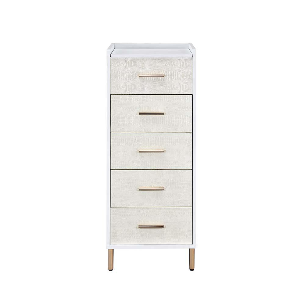 Myles White, Champagne & Gold Finish Jewelry Armoire