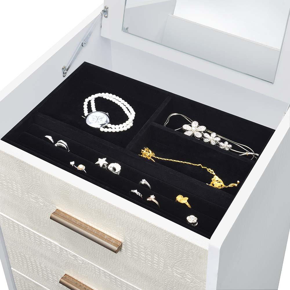 Myles White, Champagne & Gold Finish Jewelry Armoire