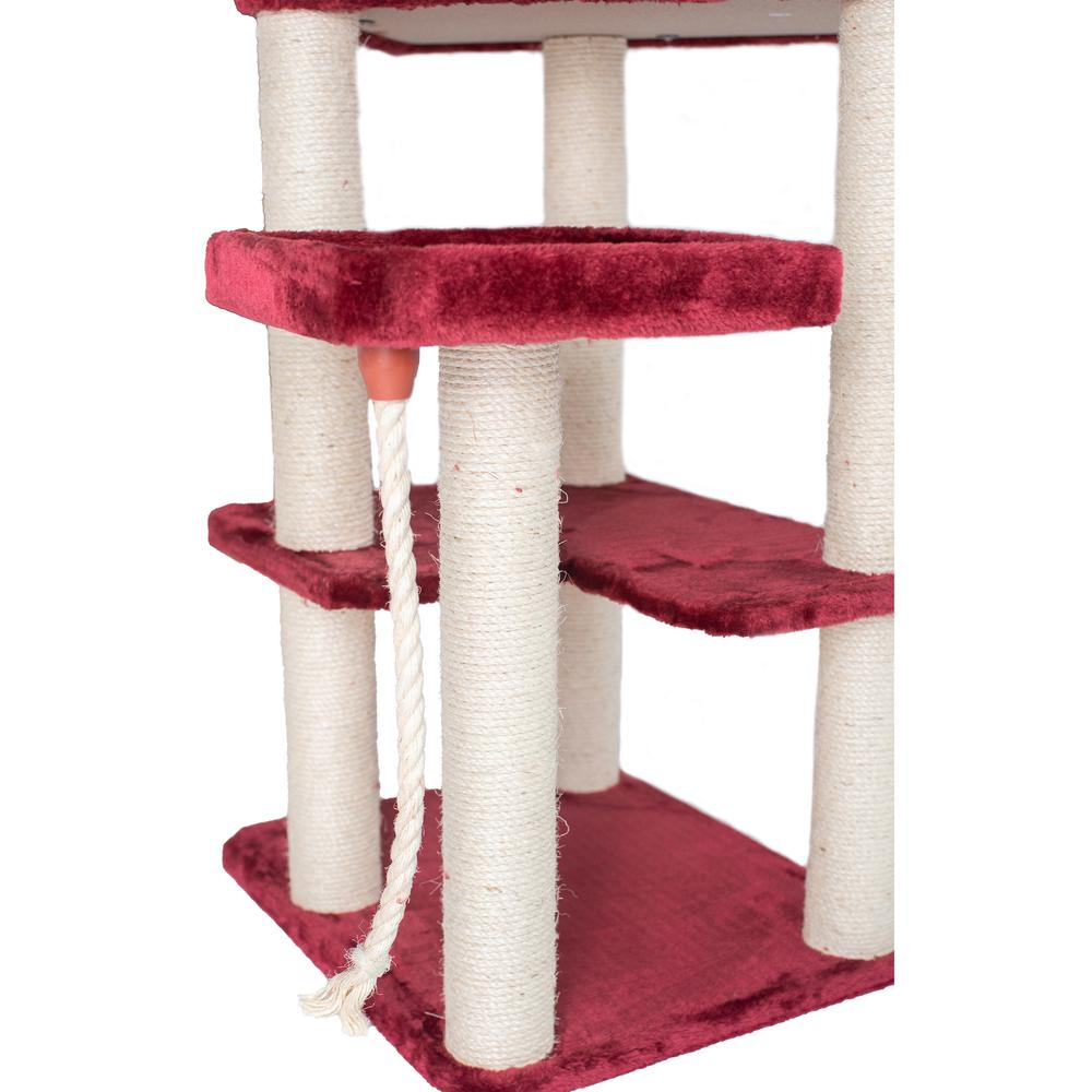 Armarkat Real Wood Cat Tower, Ultra thick Faux Fur Covered Cat Condo House A6902B, Burgundy;