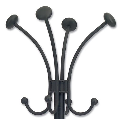 Viena Coat Stand, Eight Knobs, Steel, 16w x 16d x 70.5h, Black