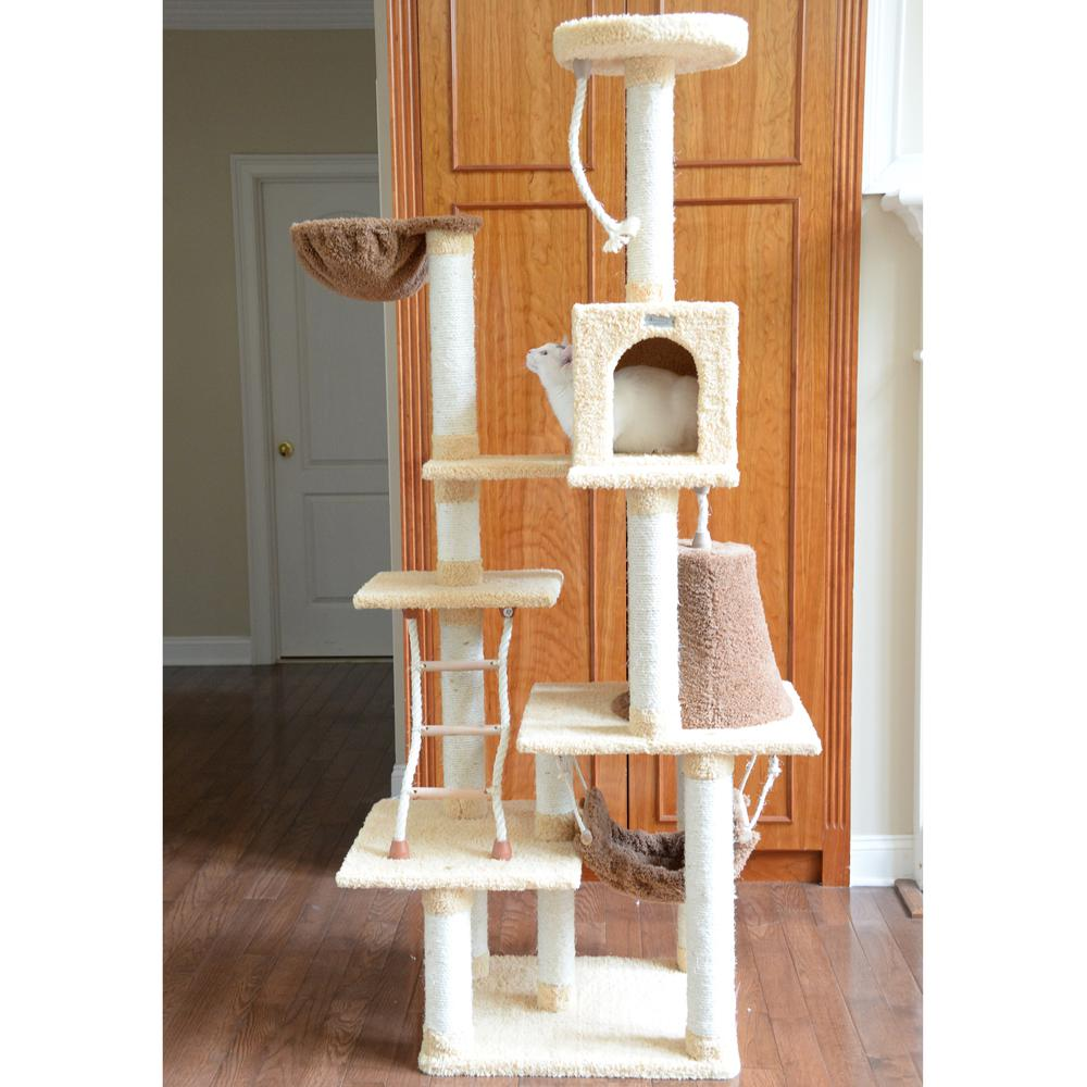 Armarkat Real Wood Cat Climber Play House, X7805 Cat furniture With Playhouse,Lounge Basket