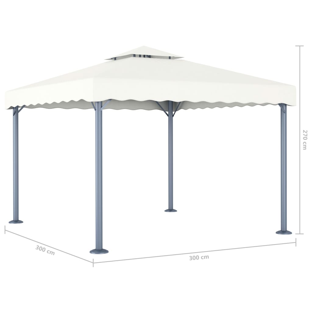 vidaXL Gazebo 118.1"x118.1" Cream Aluminum