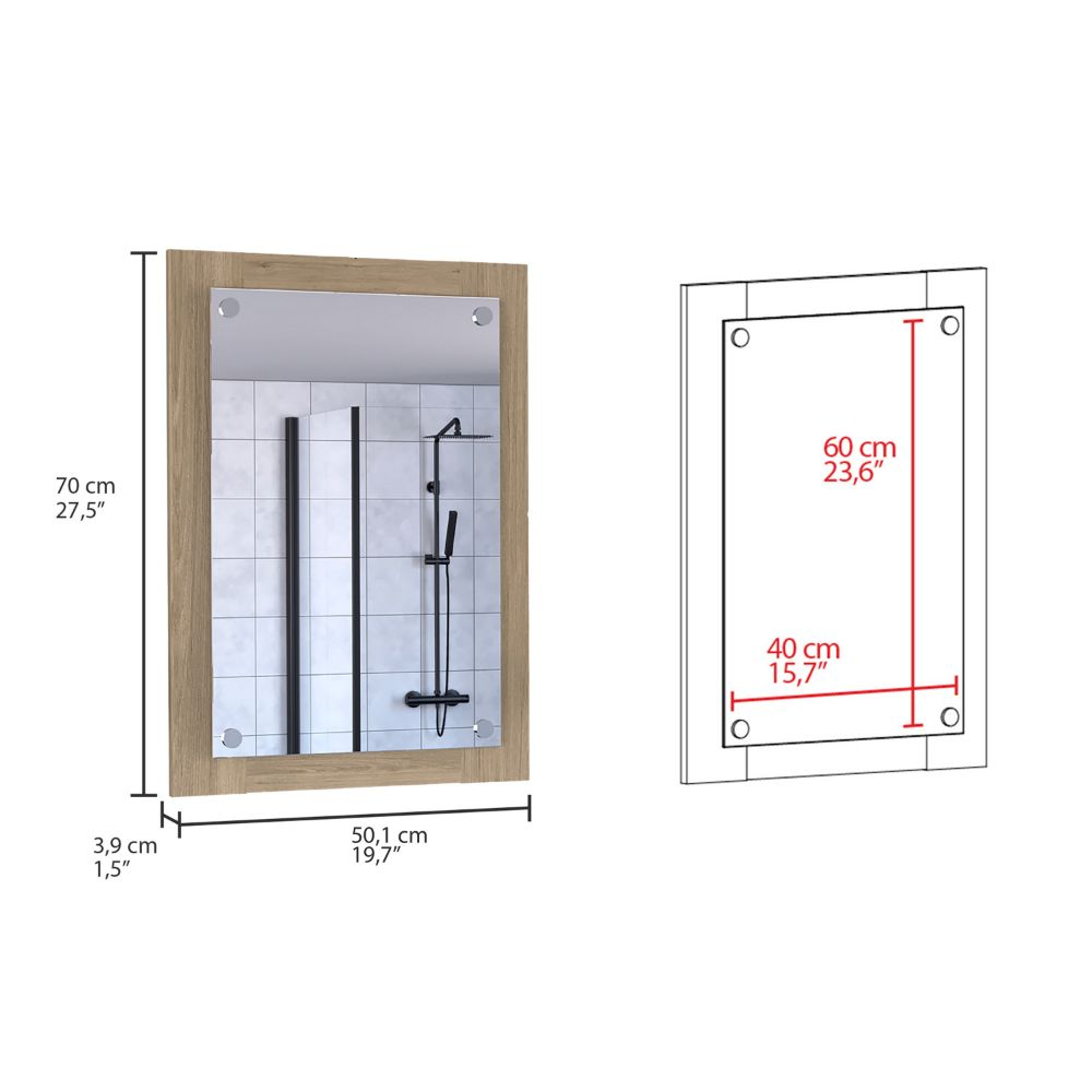 Bathroom Mirror Epic, Frame, Light Pine Finish