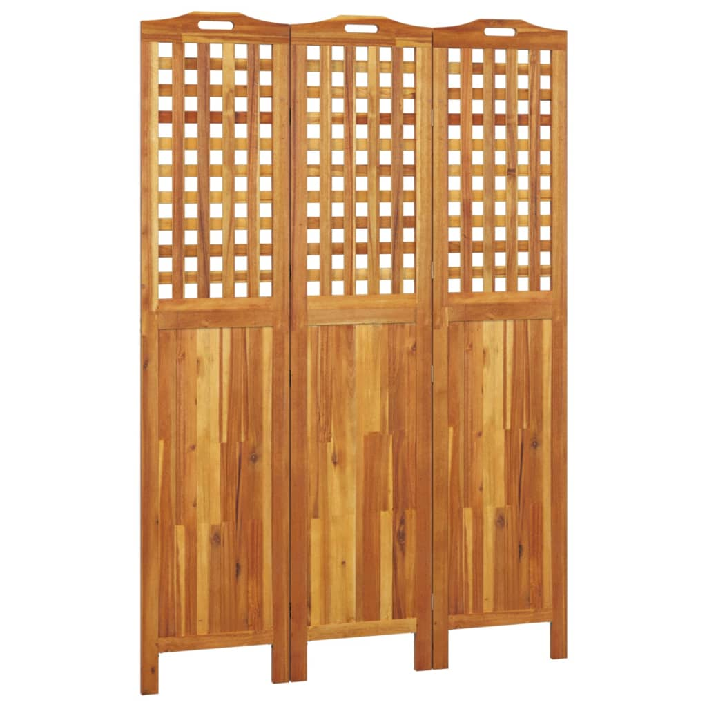 vidaXL 3-Panel Room Divider 47.8"x0.8"x70.9" Solid Wood Acacia