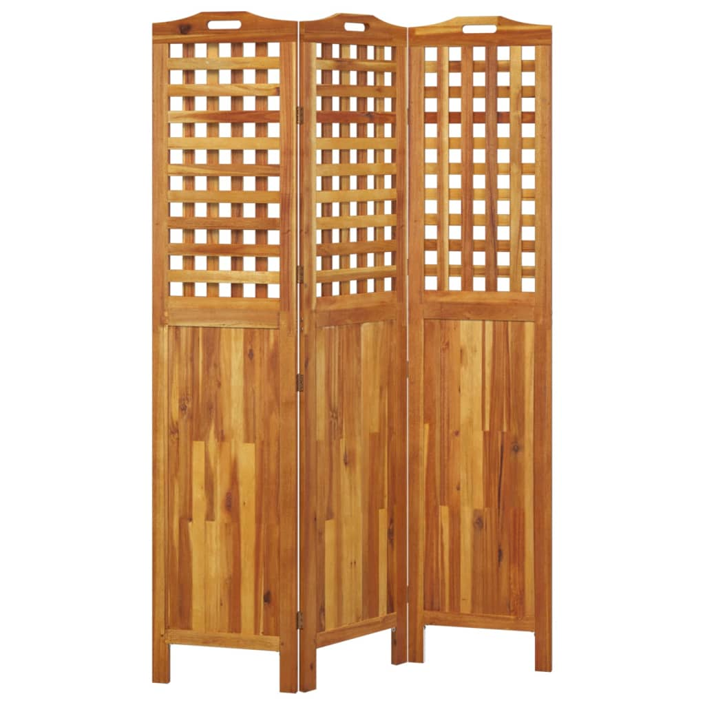 vidaXL 3-Panel Room Divider 47.8"x0.8"x70.9" Solid Wood Acacia