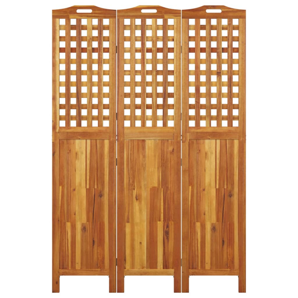 vidaXL 3-Panel Room Divider 47.8"x0.8"x70.9" Solid Wood Acacia