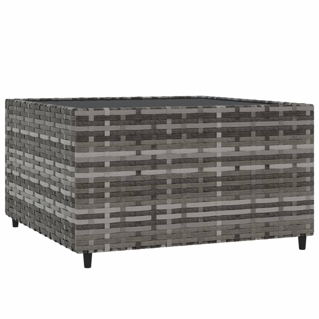 vidaXL Square Patio Coffee Table Gray 19.7"x19.7"x11.8" Poly Rattan