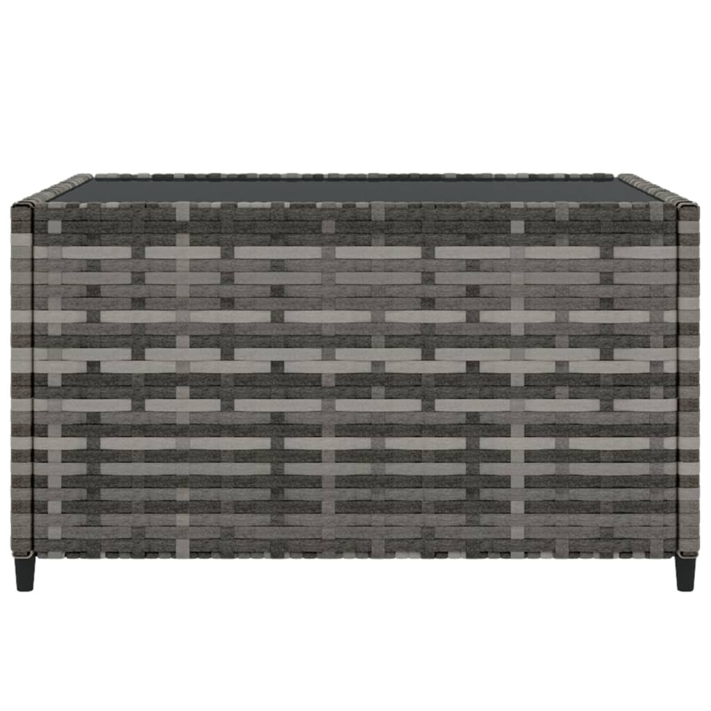 vidaXL Square Patio Coffee Table Gray 19.7"x19.7"x11.8" Poly Rattan