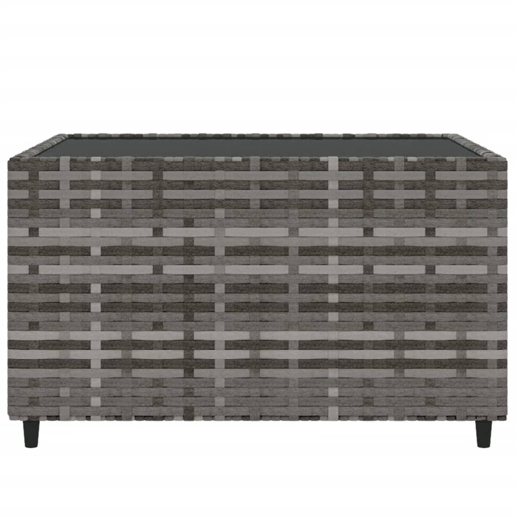 vidaXL Square Patio Coffee Table Gray 19.7"x19.7"x11.8" Poly Rattan