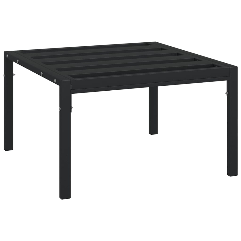 vidaXL Patio Coffee Table Black 23.6"x23.6"x13.8" Steel