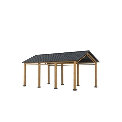 Cedar Wood Frame Carport Outdoor Patio Hardtop Gazebo