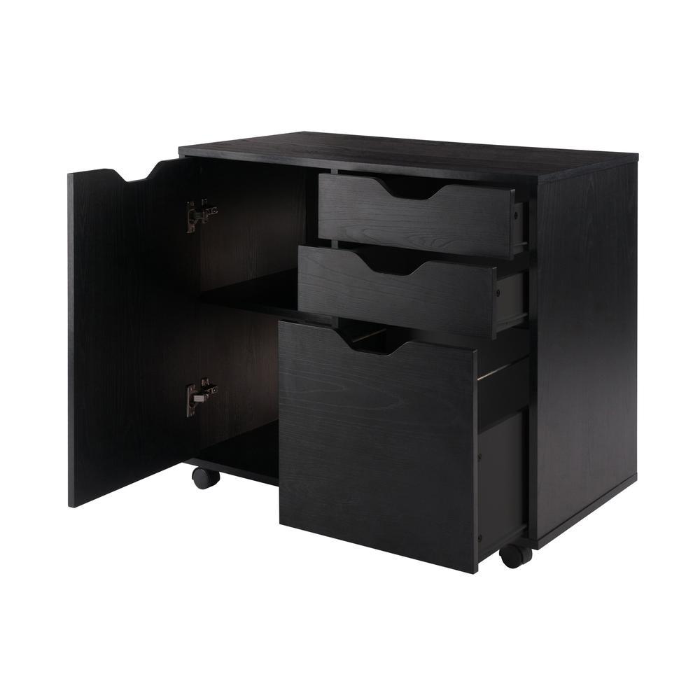 Halifax 2 Section Mobile Filing Cabinet, Black