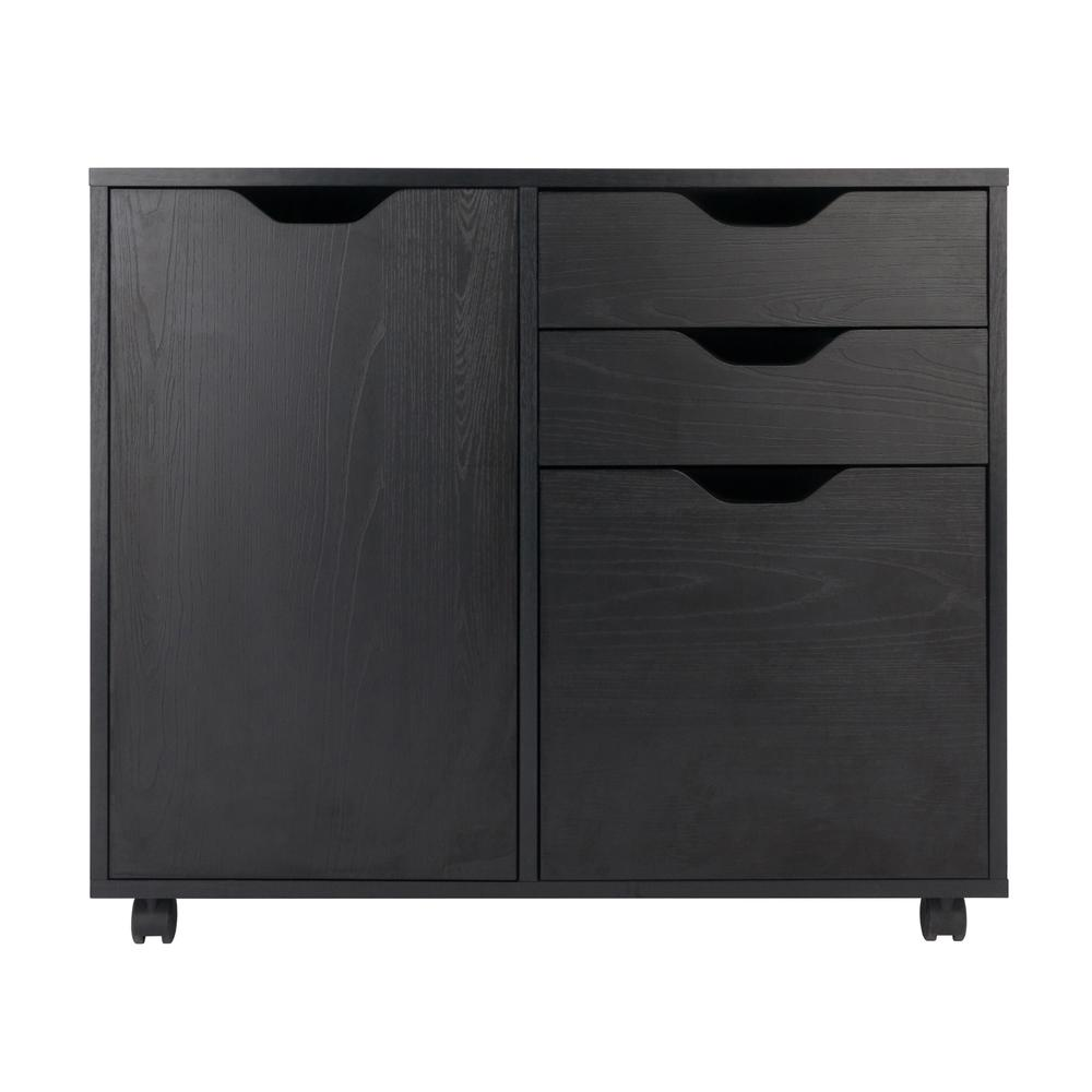 Halifax 2 Section Mobile Filing Cabinet, Black