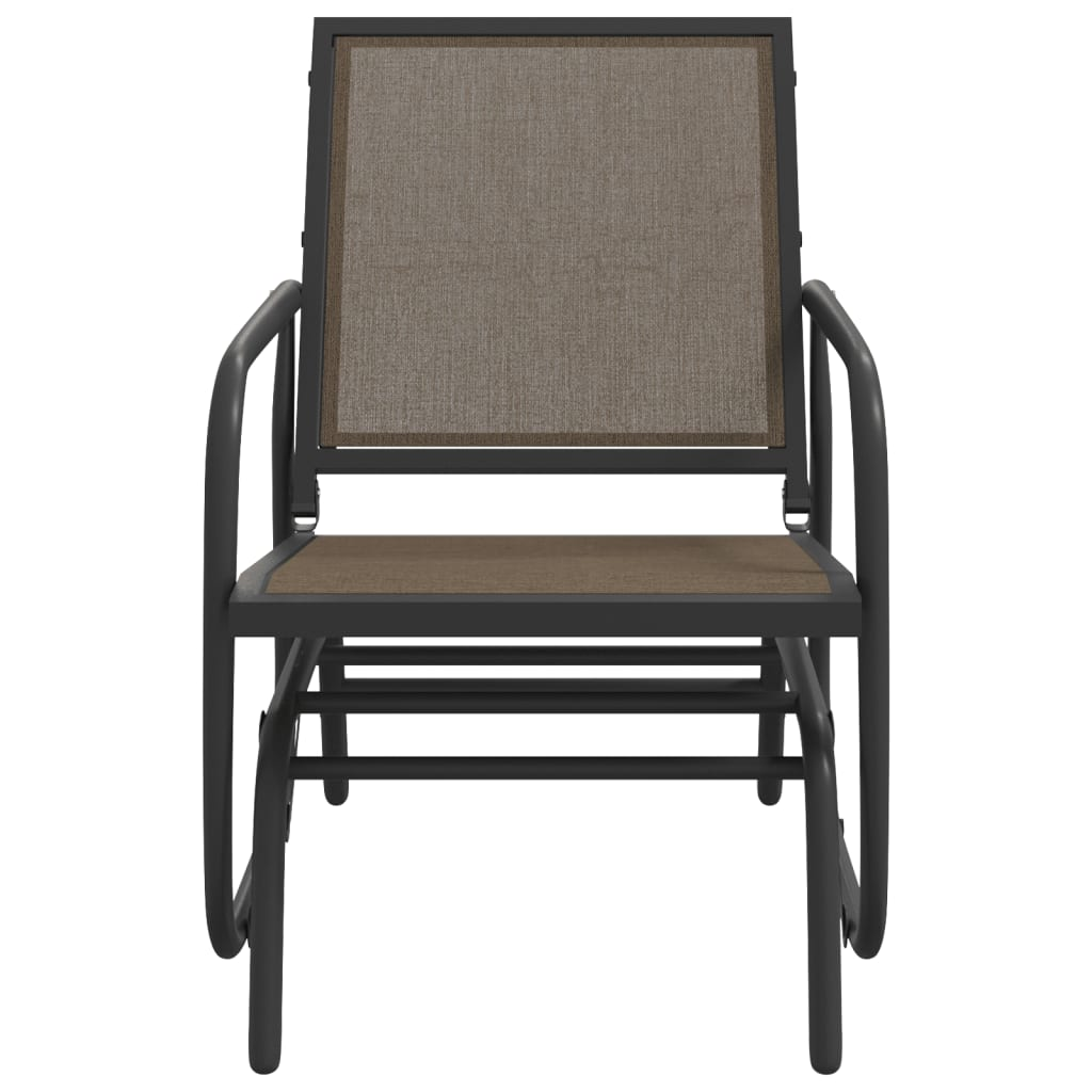 vidaXL Garden Glider Chairs 2 pcs Brown 24"x29.9"x34.3" Textilene&Steel