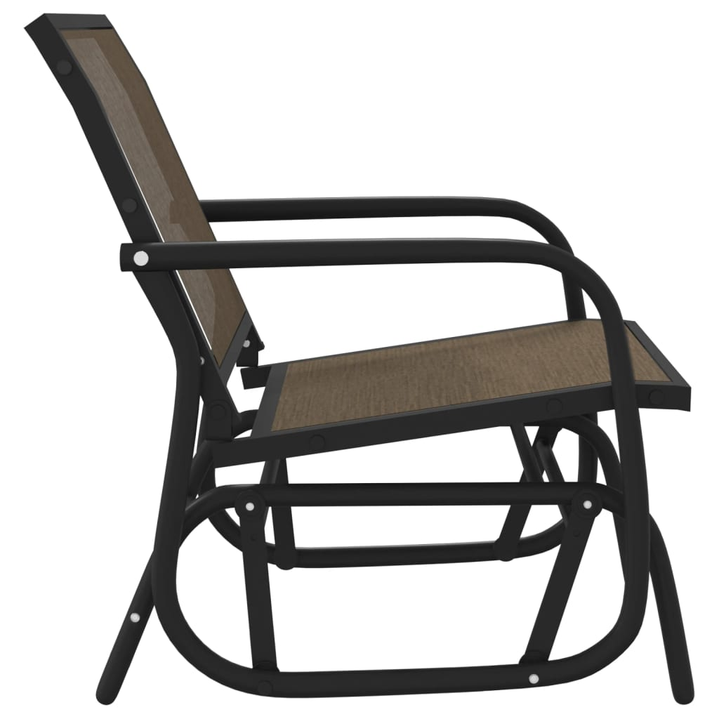 vidaXL Garden Glider Chairs 2 pcs Brown 24"x29.9"x34.3" Textilene&Steel