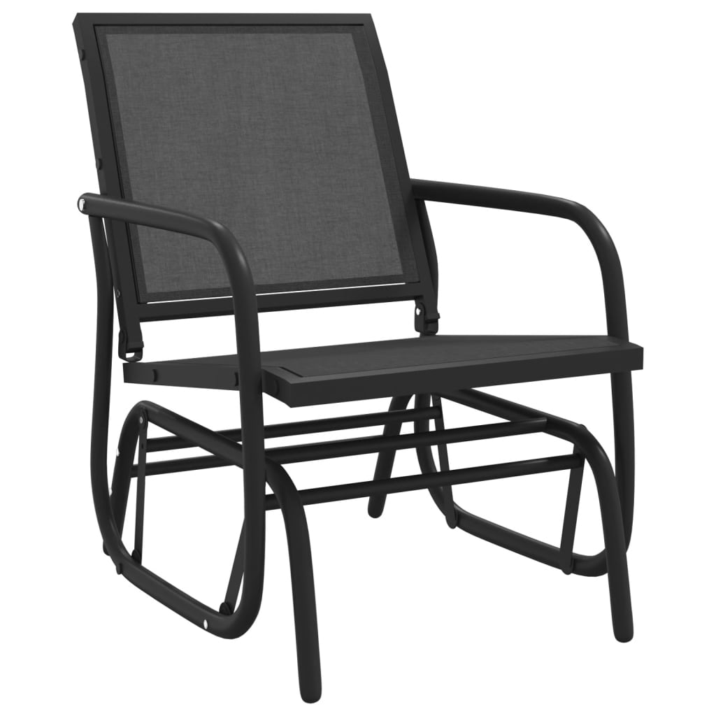 vidaXL Garden Glider Chairs 2 pcs Black 24"x29.9"x34.3" Textilene&Steel