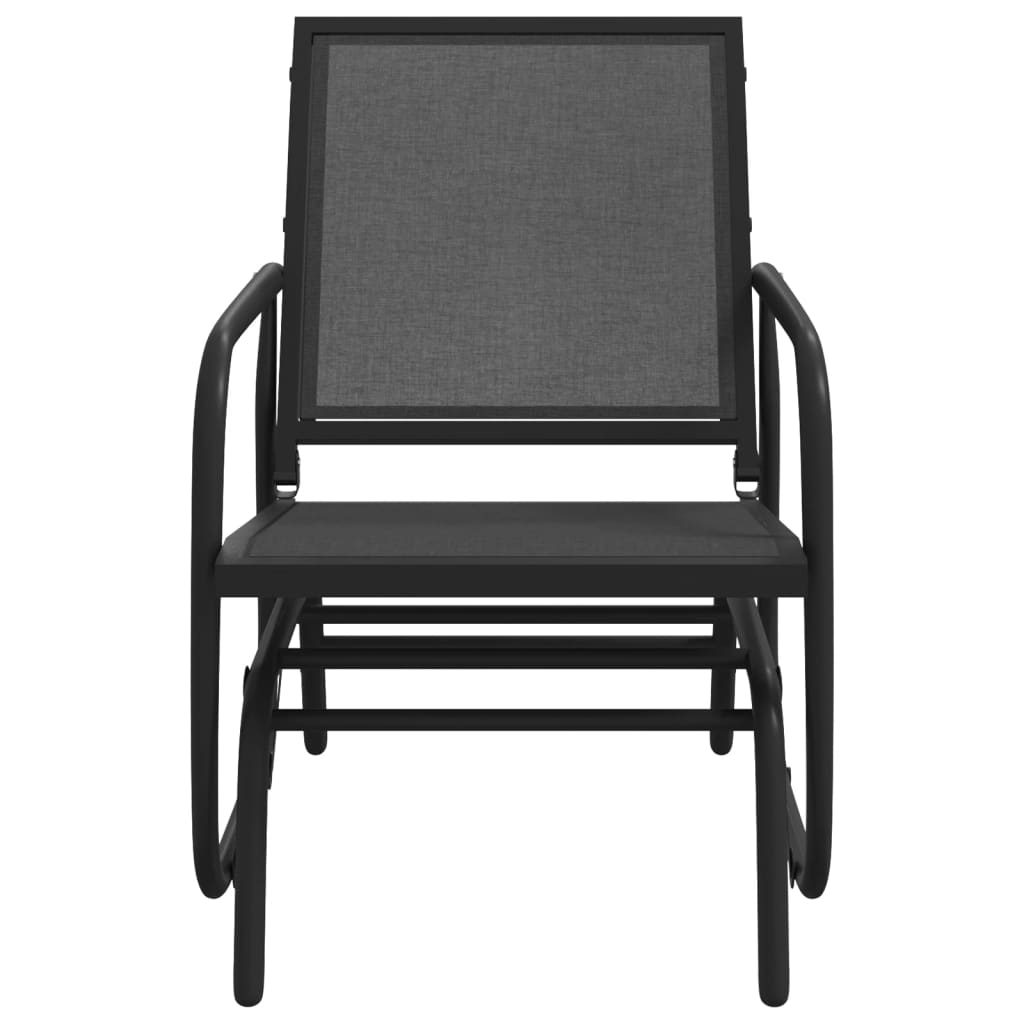 vidaXL Garden Glider Chairs 2 pcs Black 24"x29.9"x34.3" Textilene&Steel