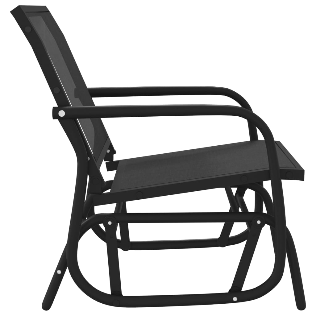 vidaXL Garden Glider Chairs 2 pcs Black 24"x29.9"x34.3" Textilene&Steel