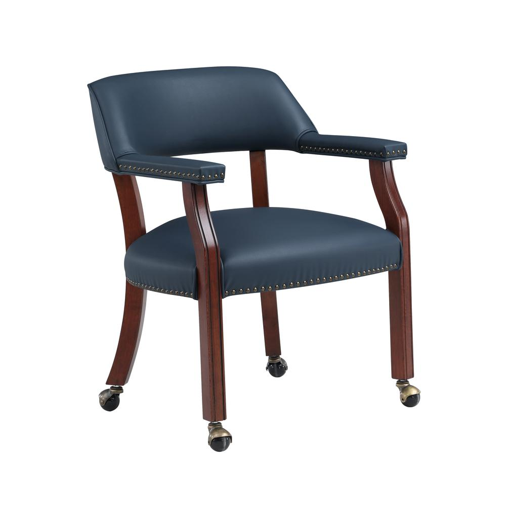 Cavett Navy Blue Caster Game Chair