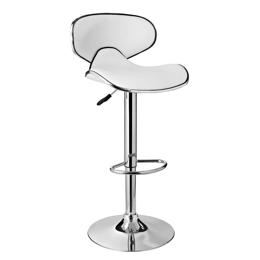 White Adjustable Barstool