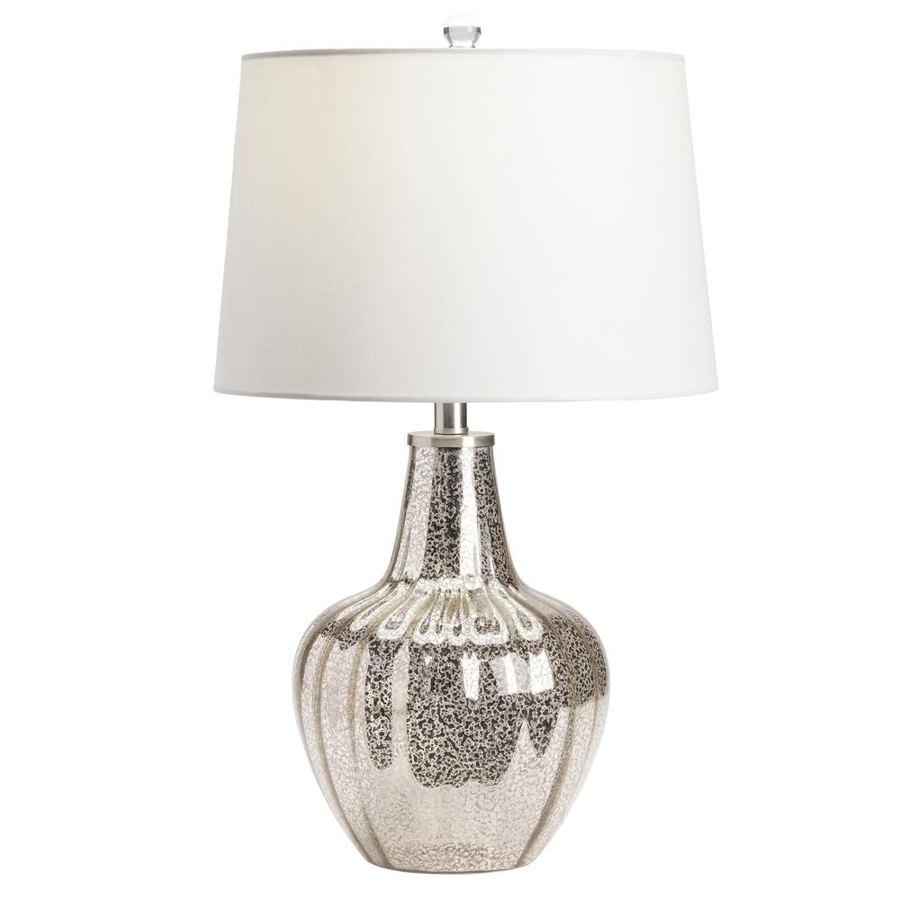 Crestview Collection 25"TH Glass TL, 1 PC UPS/ 2.07' Element Lighting, Silver