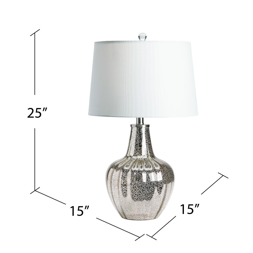 Crestview Collection 25"TH Glass TL, 1 PC UPS/ 2.07' Element Lighting, Silver