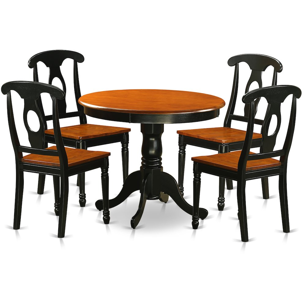 5  PC  Dining  set  including  4  Wood  Chairs  in  Black