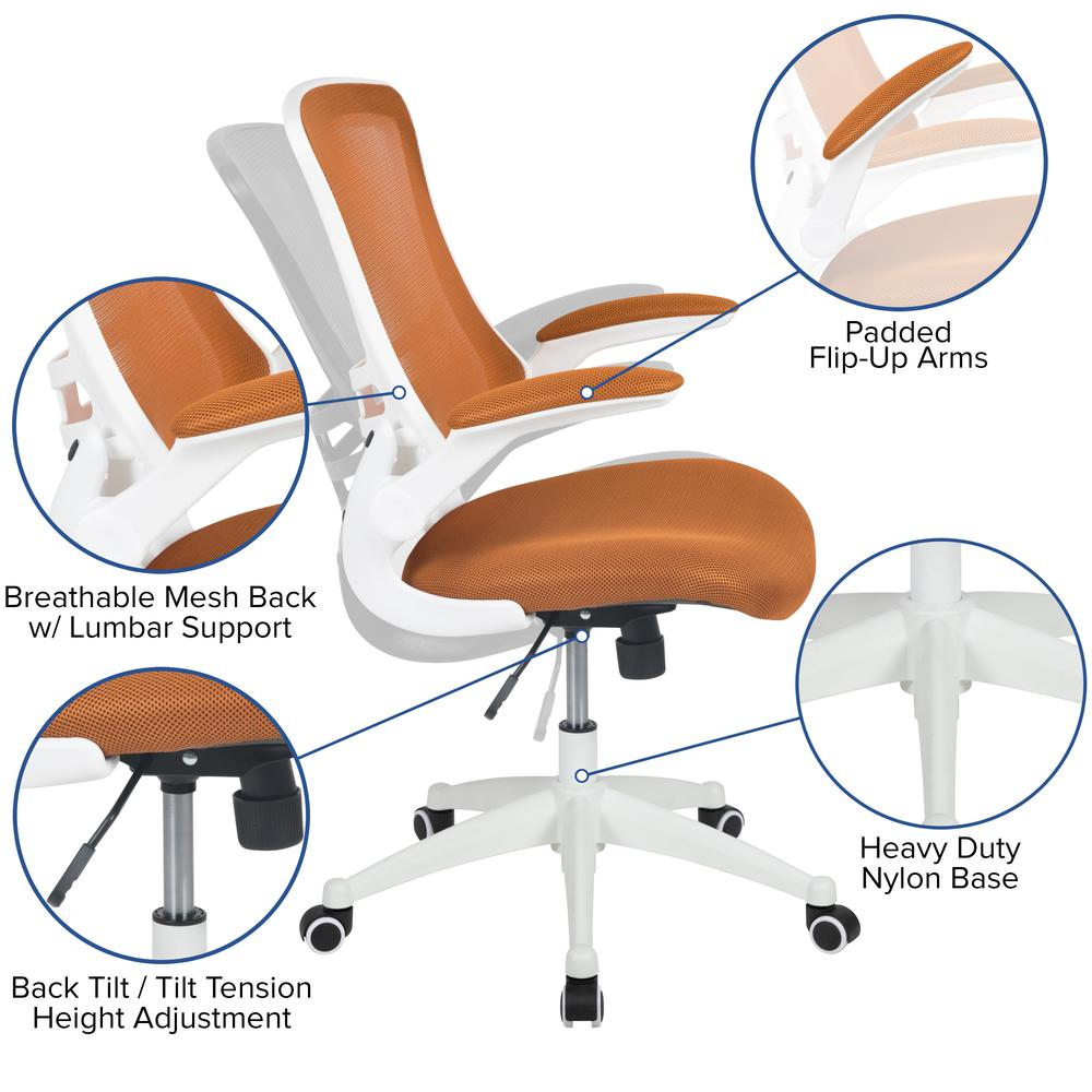 Mid-Back Tan Mesh Swivel Ergonomic Task Office Chair