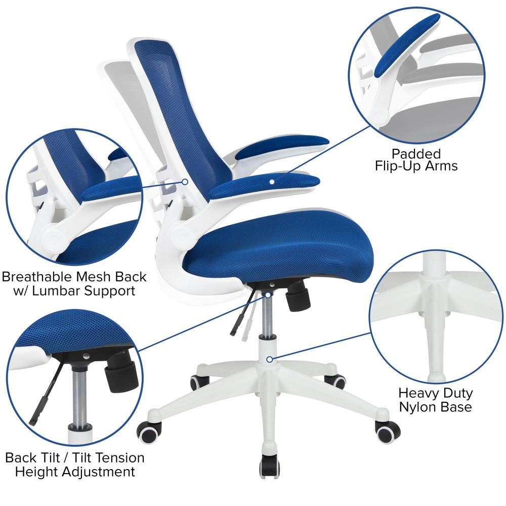 Mid-Back Blue Mesh Swivel Ergonomic Task Office Chair