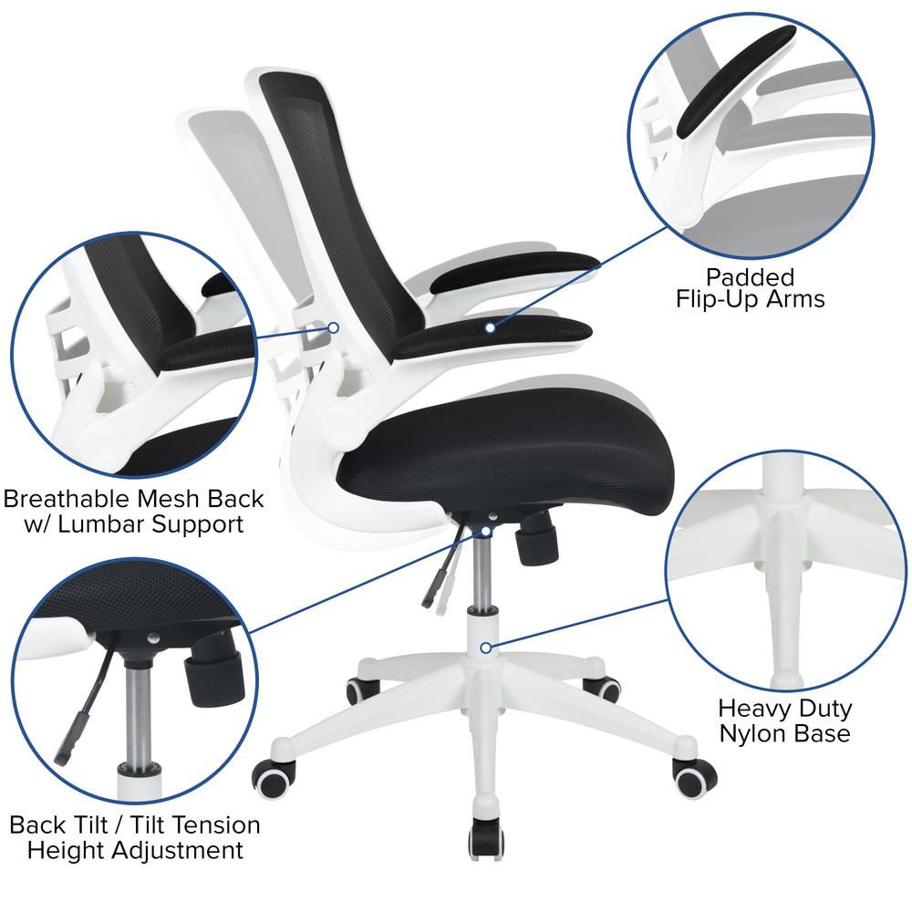 Mid-Back Black Mesh Swivel Ergonomic Task Office Chair