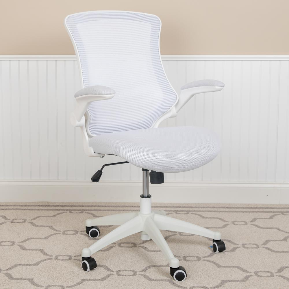 Mid-Back White Mesh Swivel Ergonomic Task Office Chair