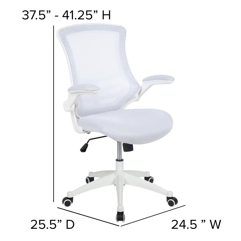 Mid-Back White Mesh Swivel Ergonomic Task Office Chair