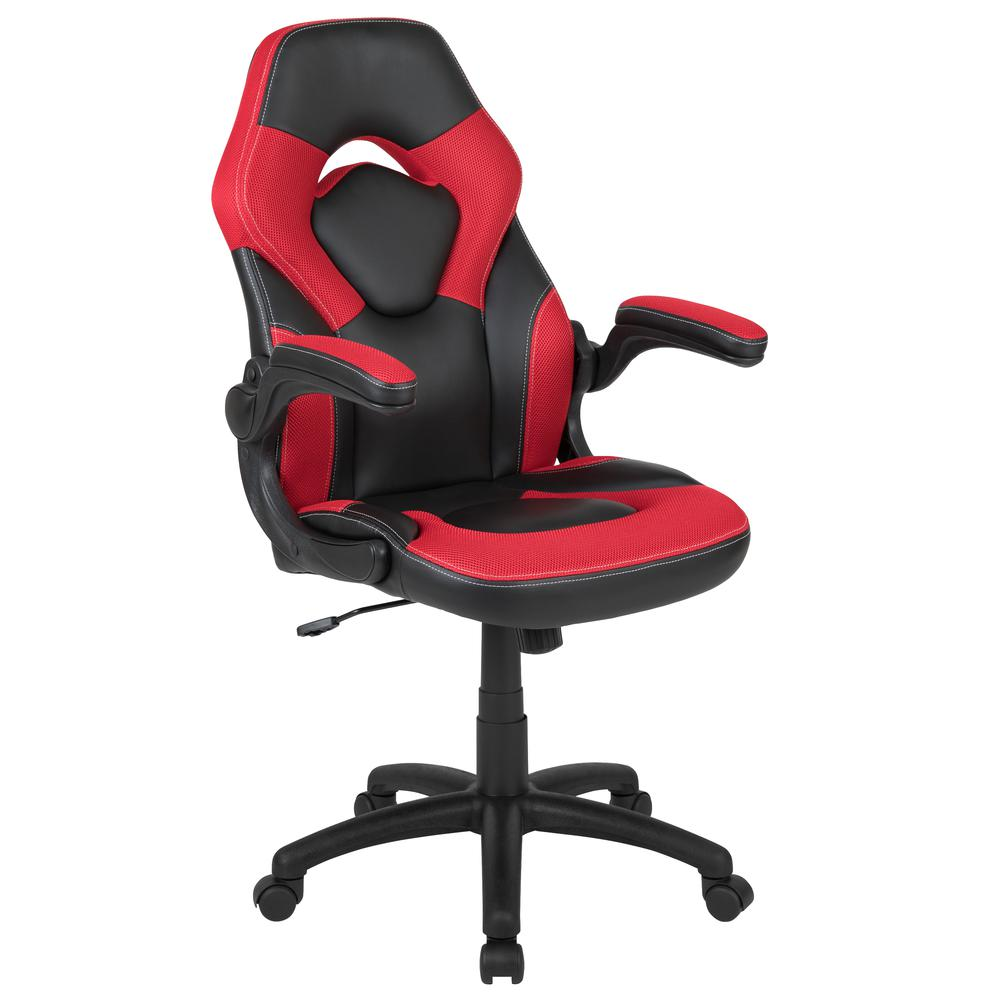 X10 Gaming Chair Racing Office Computer Swivel Chair, Red/Black LeatherSoft