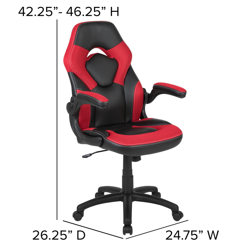 X10 Gaming Chair Racing Office Computer Swivel Chair, Red/Black LeatherSoft