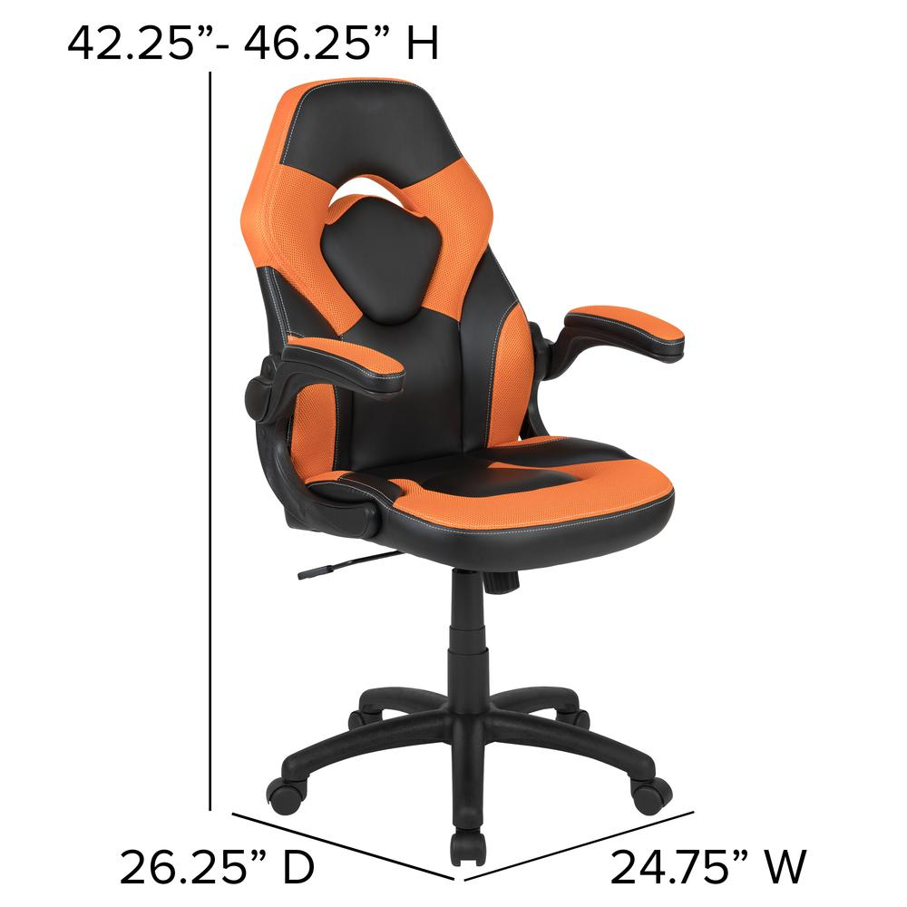 X10 Gaming Chair Racing Office Computer Swivel Chair, Orange/Black LeatherSoft