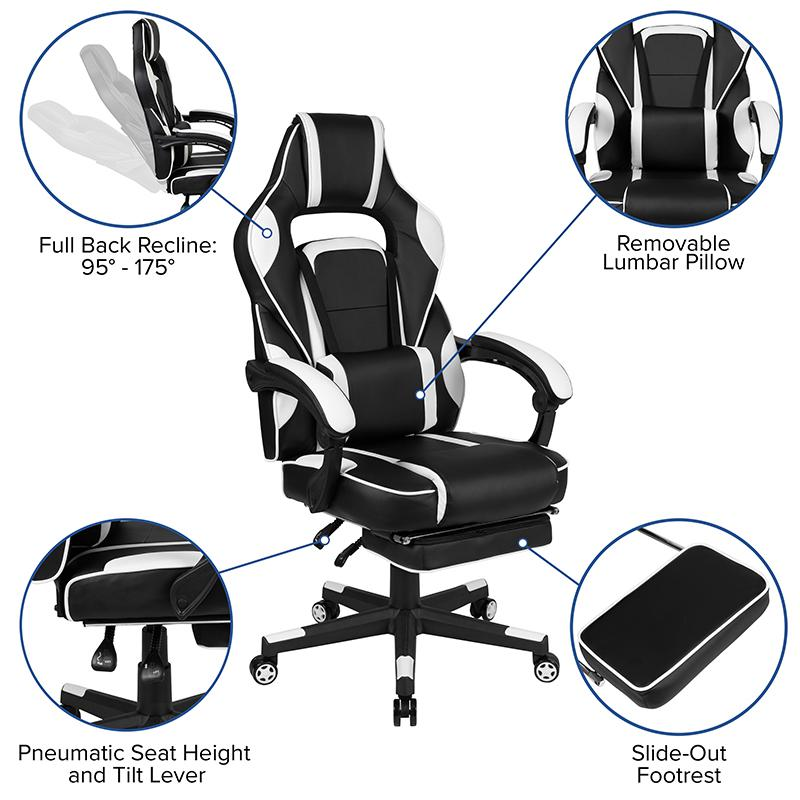 X40 Gaming Chair Racing Computer Chair - White