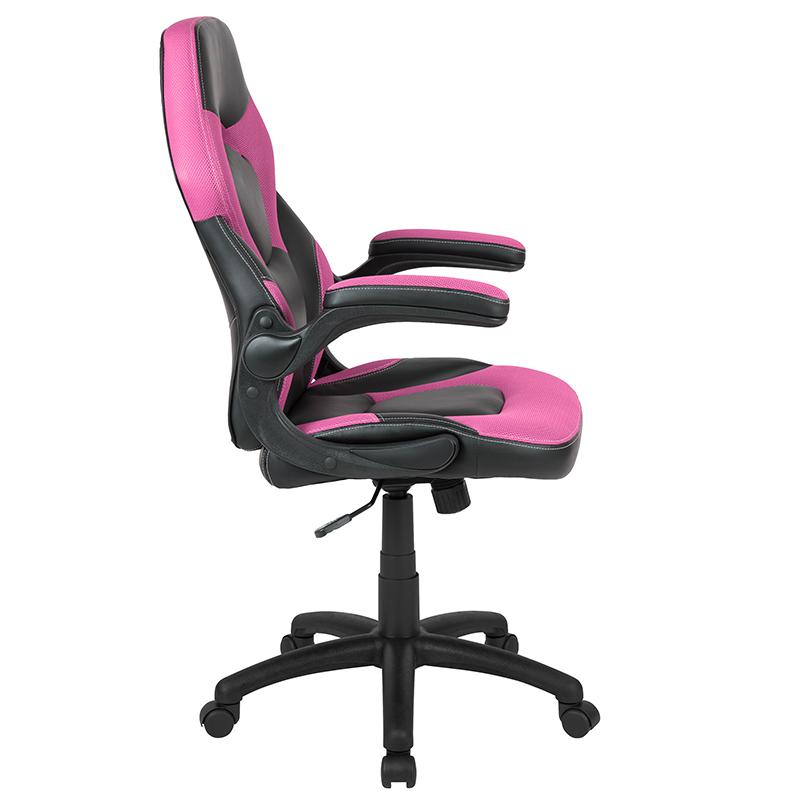 X10 Gaming Chair Racing Office Computer Swivel Chair, Pink/Black LeatherSoft