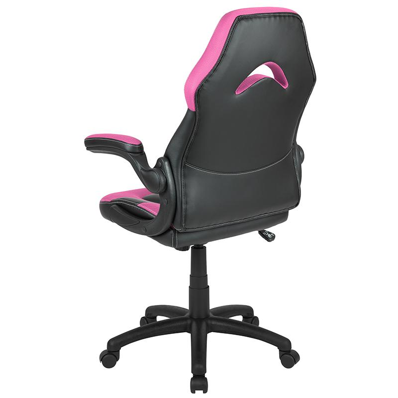 X10 Gaming Chair Racing Office Computer Swivel Chair, Pink/Black LeatherSoft