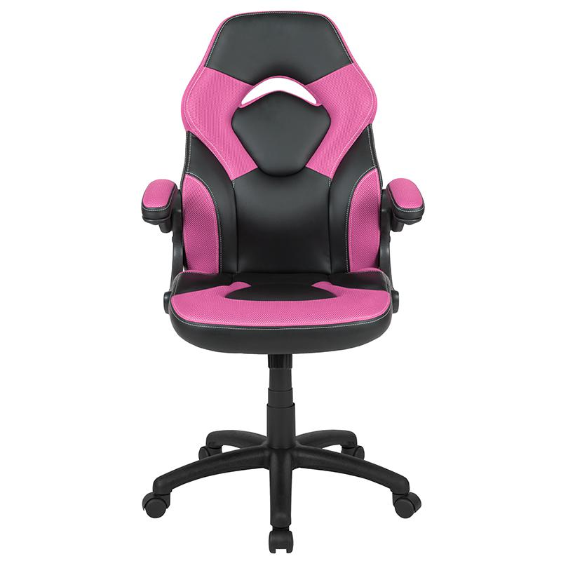 X10 Gaming Chair Racing Office Computer Swivel Chair, Pink/Black LeatherSoft