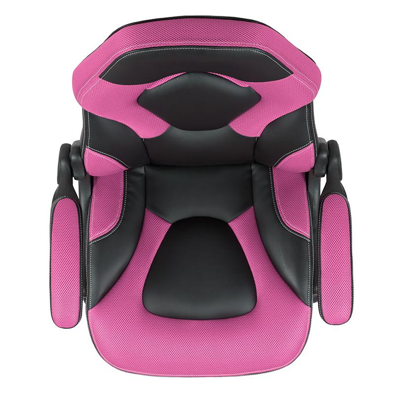 X10 Gaming Chair Racing Office Computer Swivel Chair, Pink/Black LeatherSoft