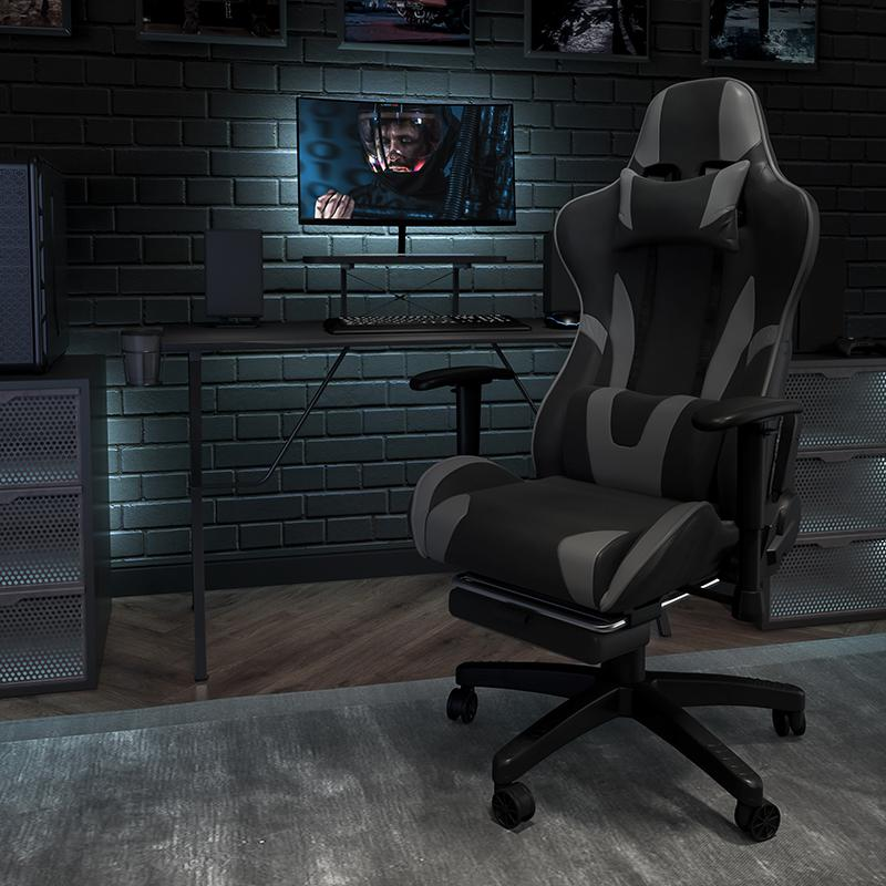 X20 Gaming Chair Racing Office Computer Swivel Chair with Back in Gray