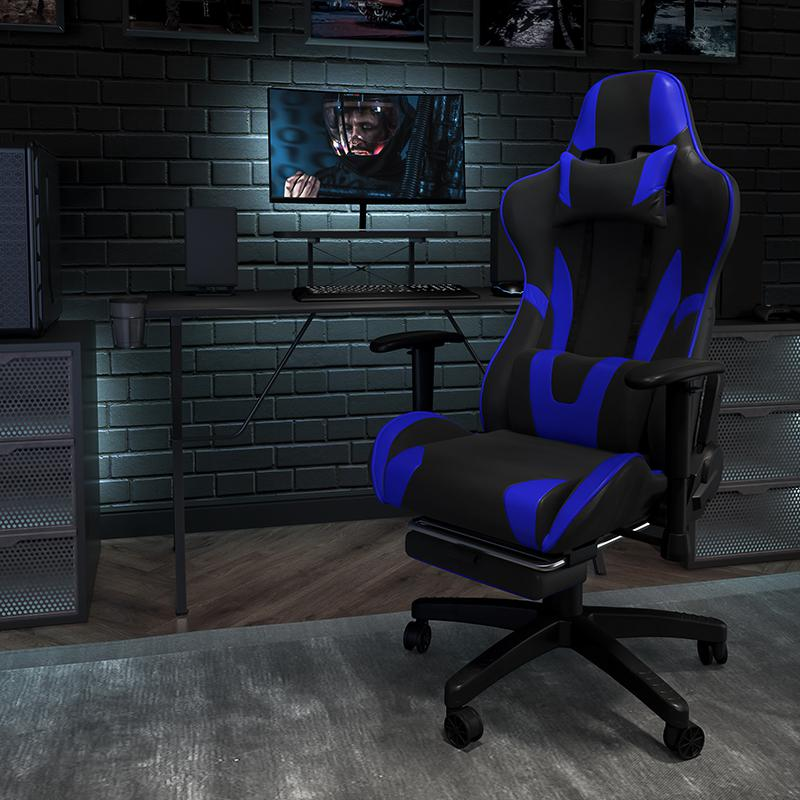 X20 Gaming Chair Racing Office Computer Swivel Chair with Back in Blue