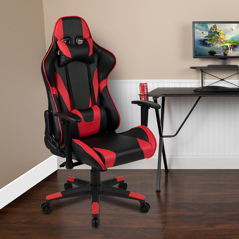 X20 Gaming Chair Racing Office Computer Swivel Chair with Fully Back in Red