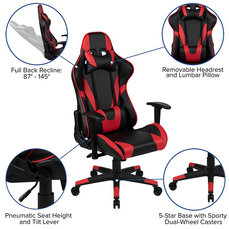 X20 Gaming Chair Racing Office Computer Swivel Chair with Fully Back in Red